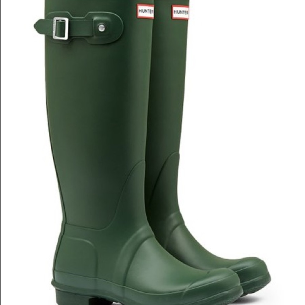 Forest green Hunter Boots size 6